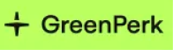 GreenPerk logo featuring a bold black plus symbol to the left of the text GreenPerk in black, all set against a bright green background, reflecting a strong commitment to CSR and sustainability.