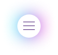 A white circle with three horizontal lines inside, resembling a menu icon, centered on a vibrant blue, purple, and pink gradient background with a soft glowing effect.